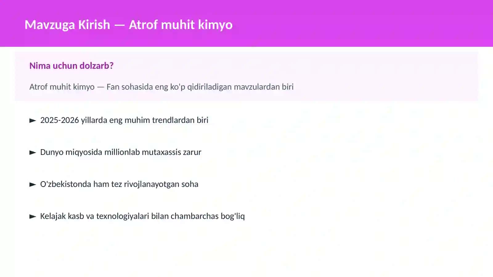 Atrof muhit kimyo 2