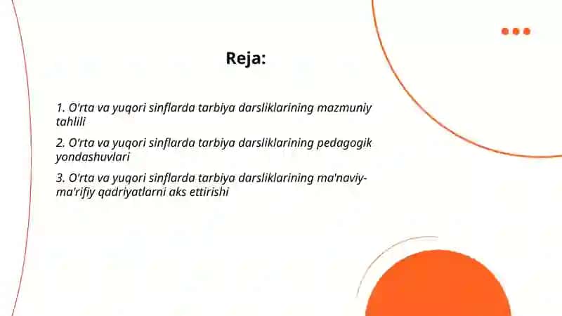 O'rta va yuqori sinflarda tarbiya darsliklarning taxlili 2