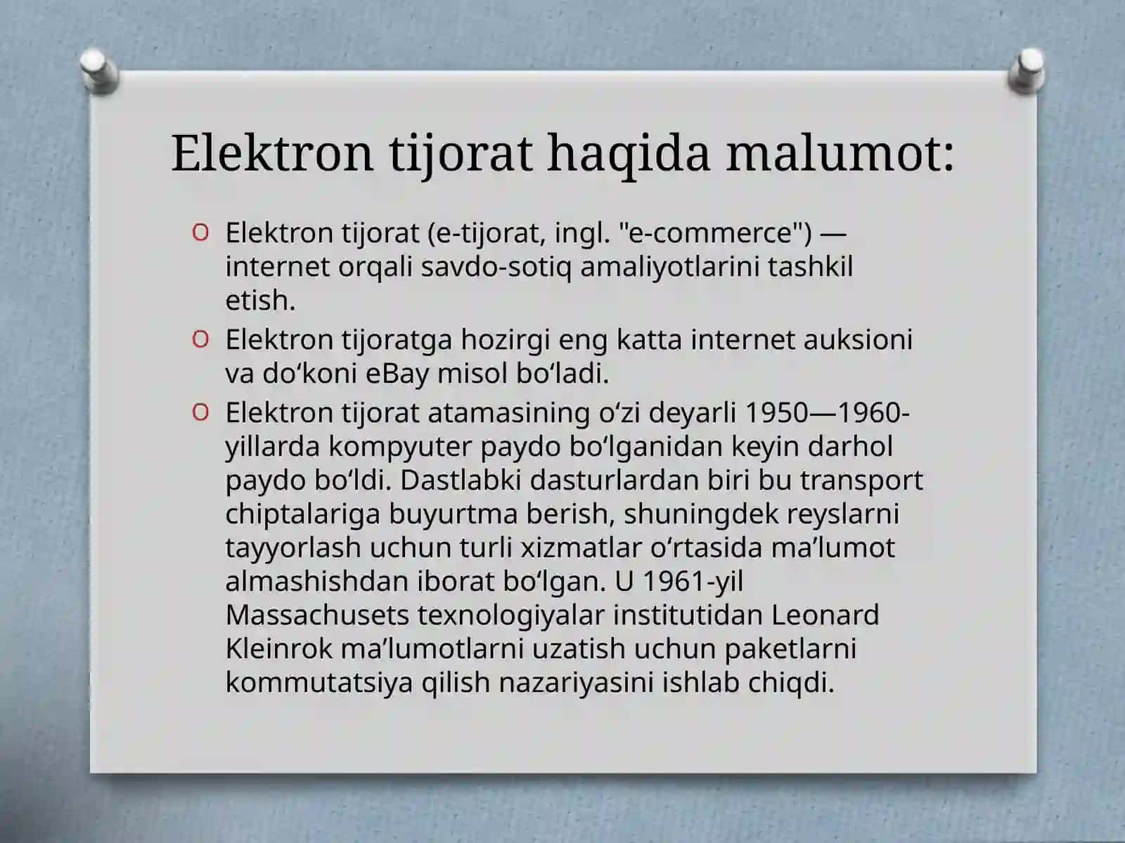 ELEKTRON TIJORAT TIZIMI 2