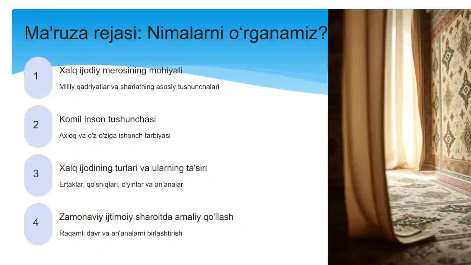 Komil inson tarbiyasida xalq ijodiy merosining tutgan oʻrni 2