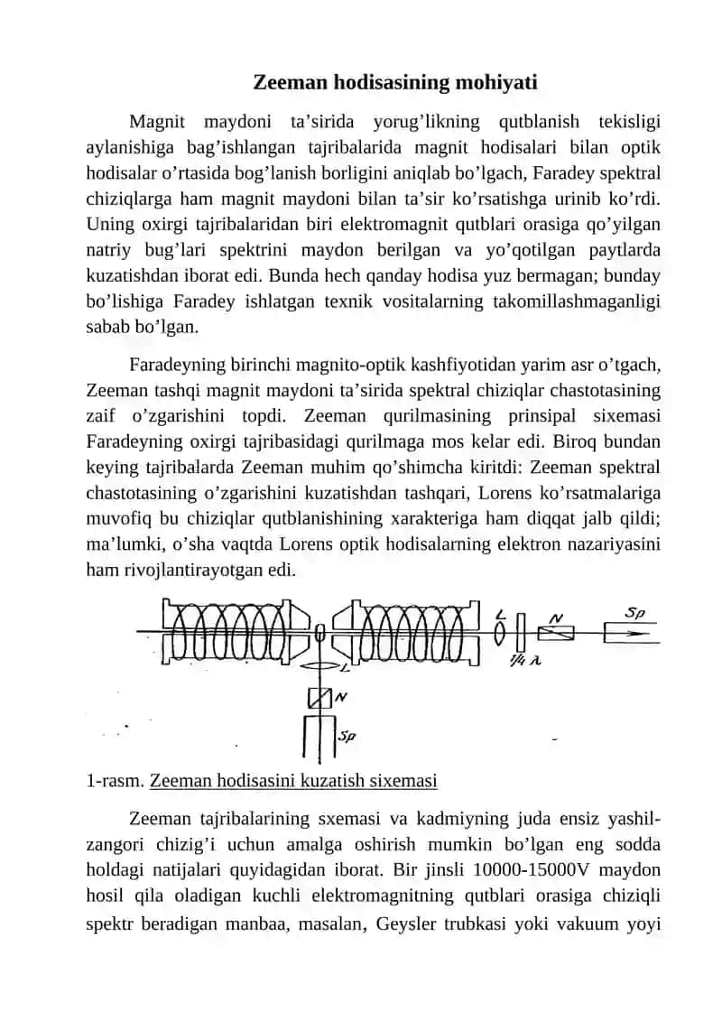 Zeeman hodisasining mohiyati 2