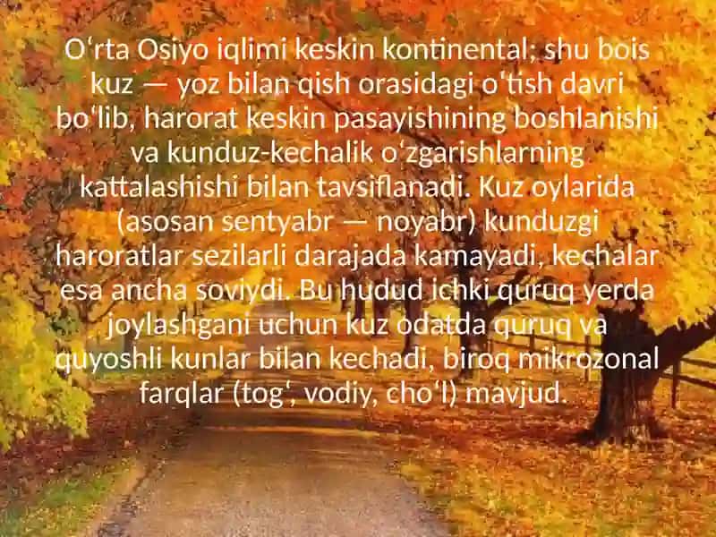 O'rta Osiyo O'lkasida Kuz Fasli 2