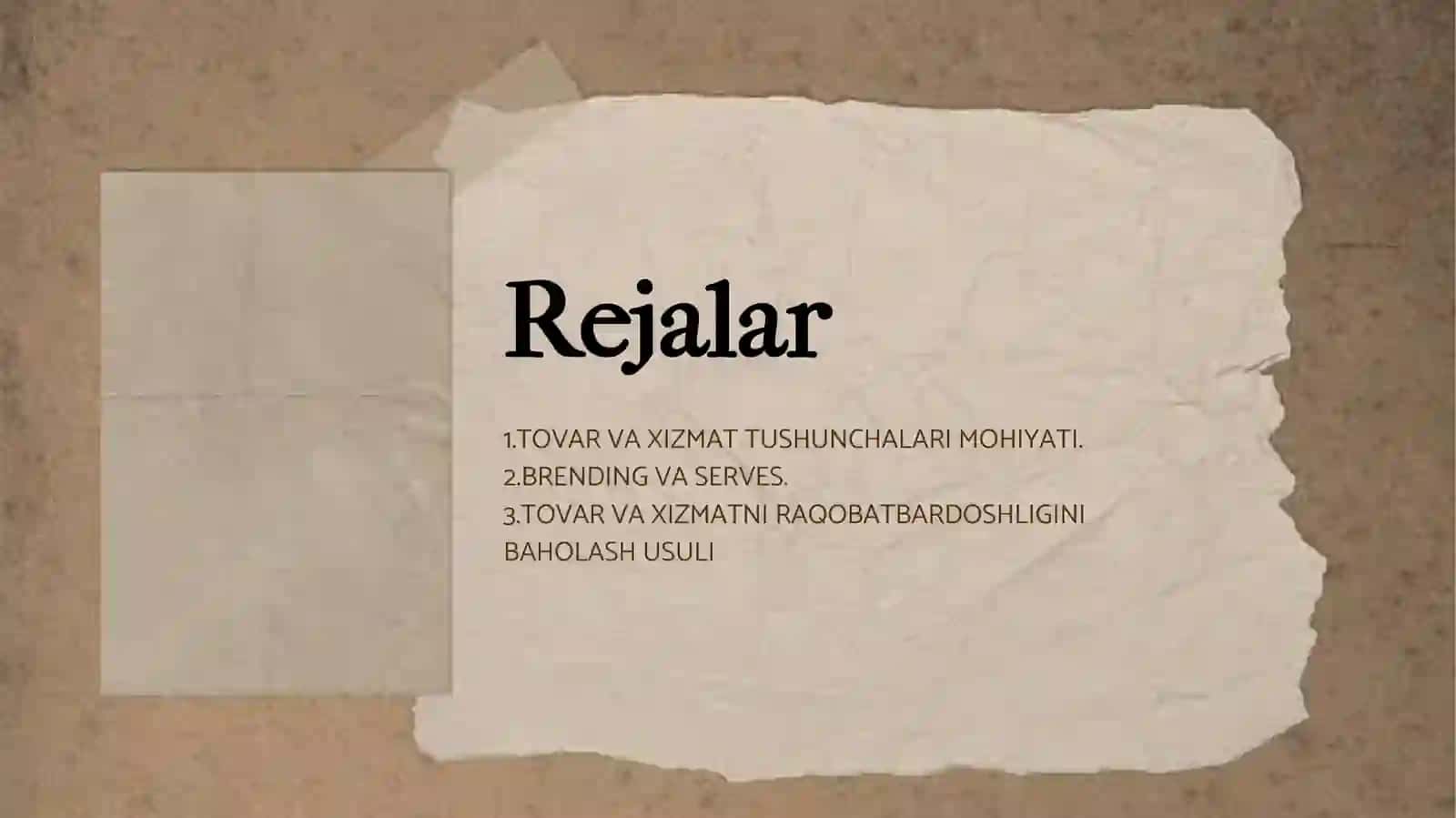 TOVAR SIYOSATI 2