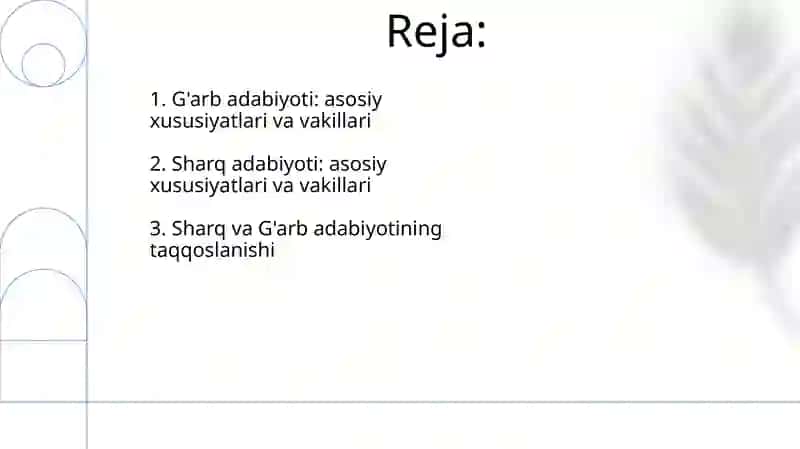 Sharq va G‘arb adabiyoti 2