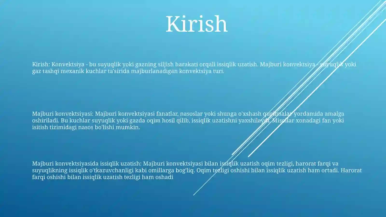 Majburiy Konveksiyada Issiqlik 2