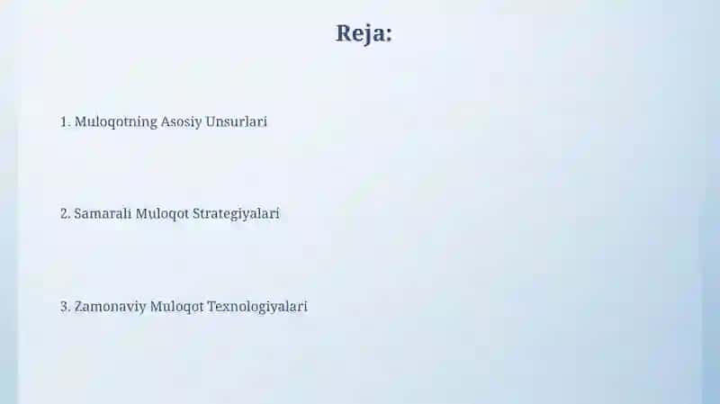 Muloqotning Asosiy Unsurlari 2