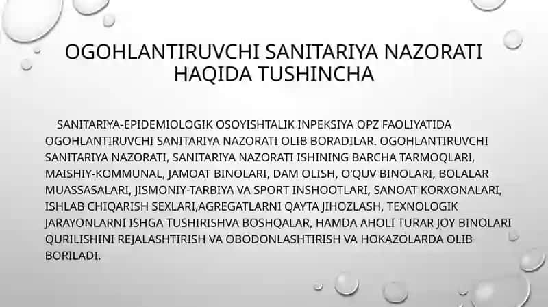 Ogohlantiruvchi sanitariya nazorati 2