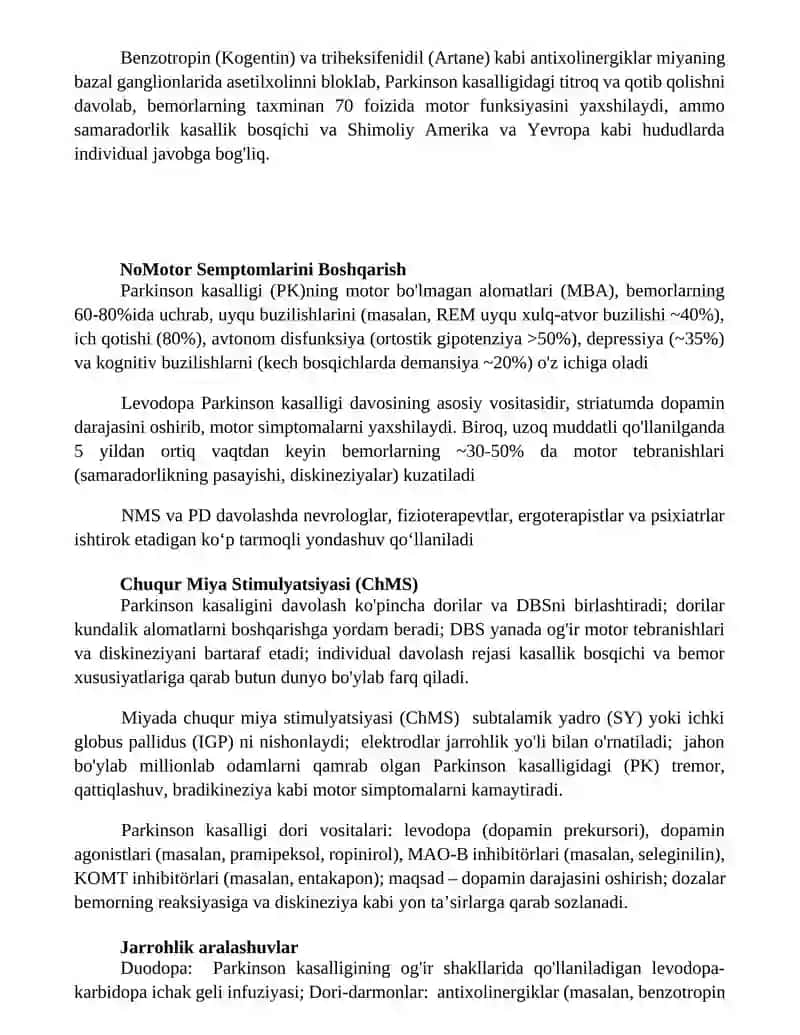 Parkinson kasalligi dorilari 2