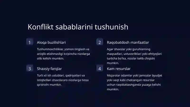 NIZOLI VAZIYATLARNI BOSHQARISH: Kirish 2