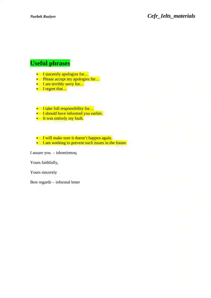 Apology Letter 2