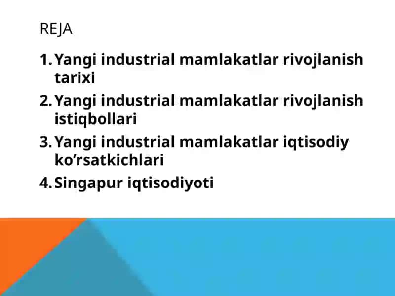 Yangi industrial mamlakatlariqtisodiyoti 2