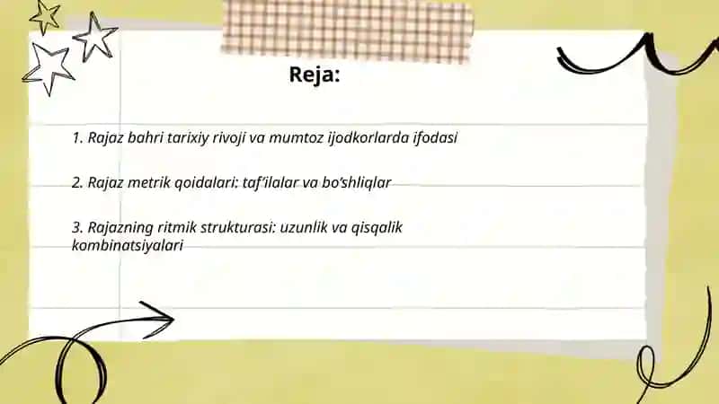 Rajaz bahri vaznlari tahlili 2