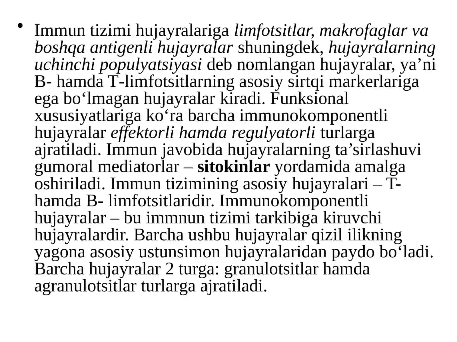 Immuntizimininghujayralari.T-va V-limfotsitlar.Monotsitlar 2