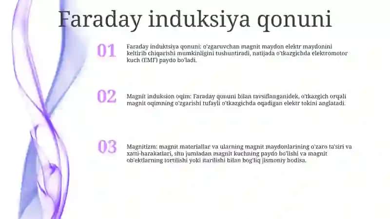 Faraday Induksiya va Magnitikқor 2