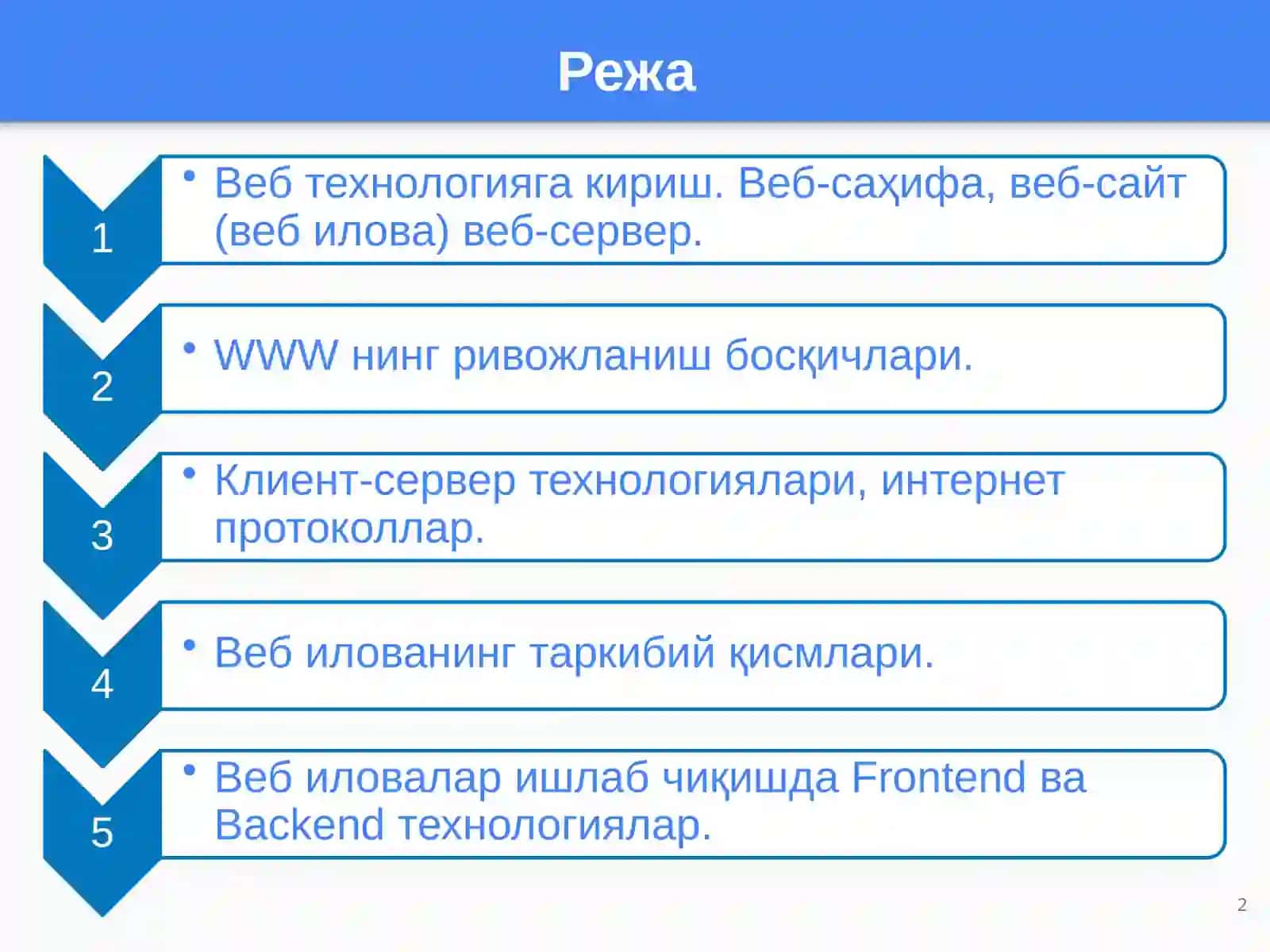 Веб технологияга кириш 2