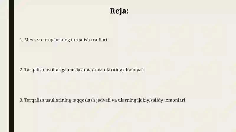 Meva va urugʻlarning tarqalish usullari 2