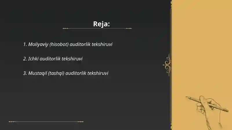 Auditorlik tekshiruvining turlari va shakllari 2