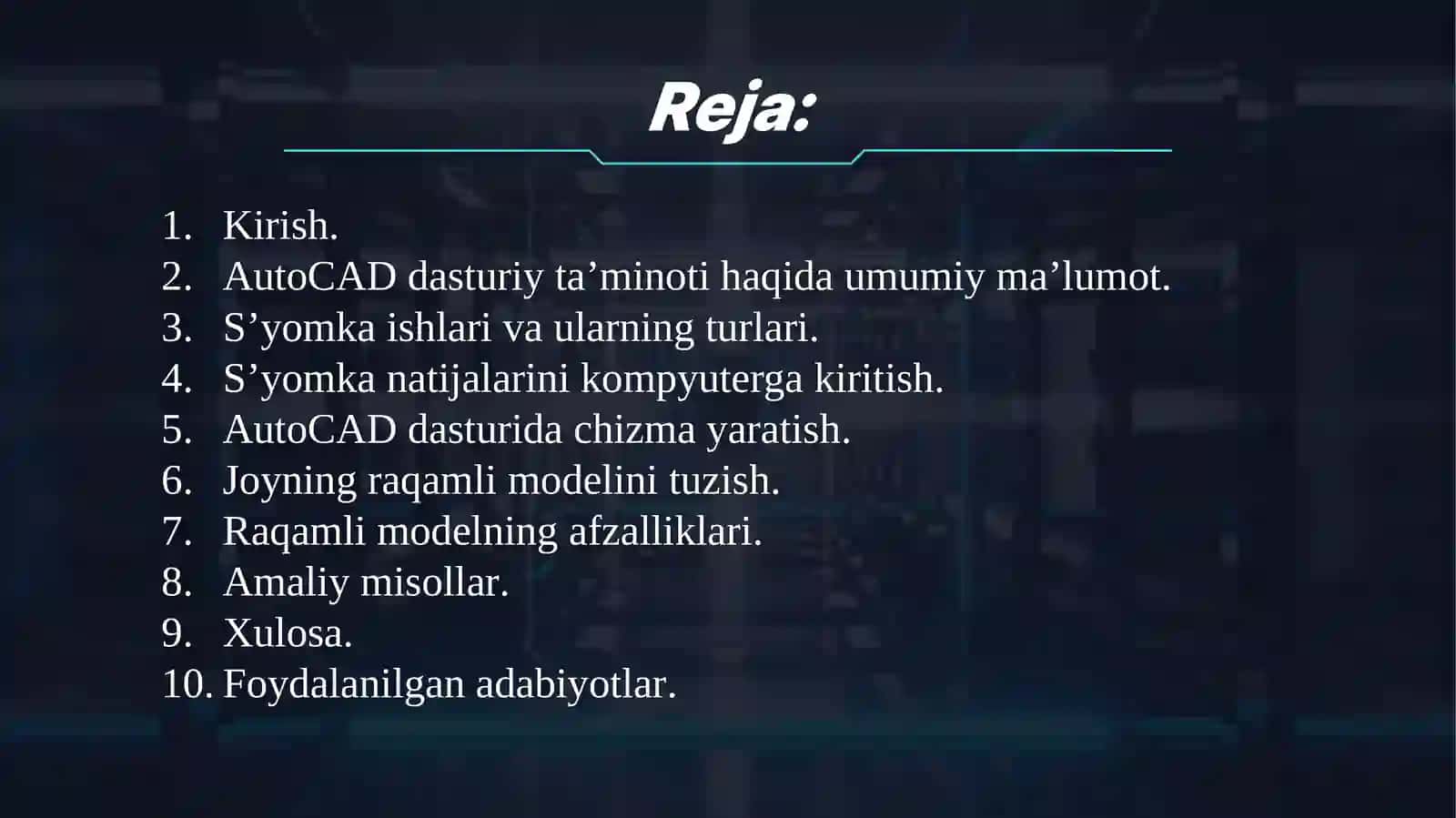 AutoCAD dasturiy ta’minoti 2