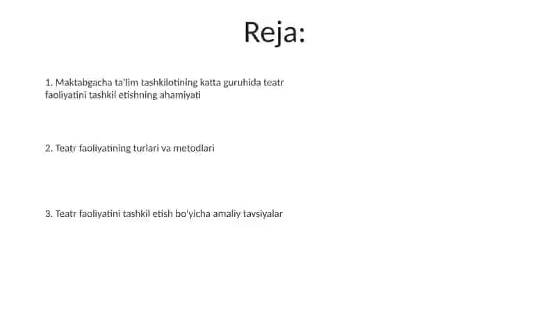 Teatr faoliyatini tashkil etish 2