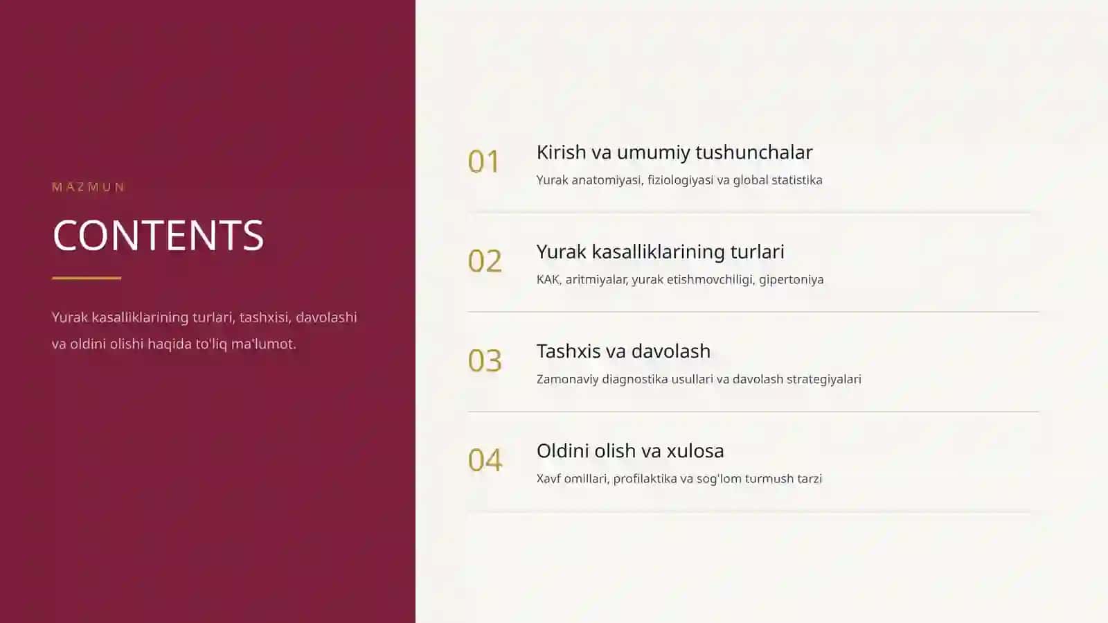 Tibbiyot talabalari uchun profissional mustaqil ish 2
