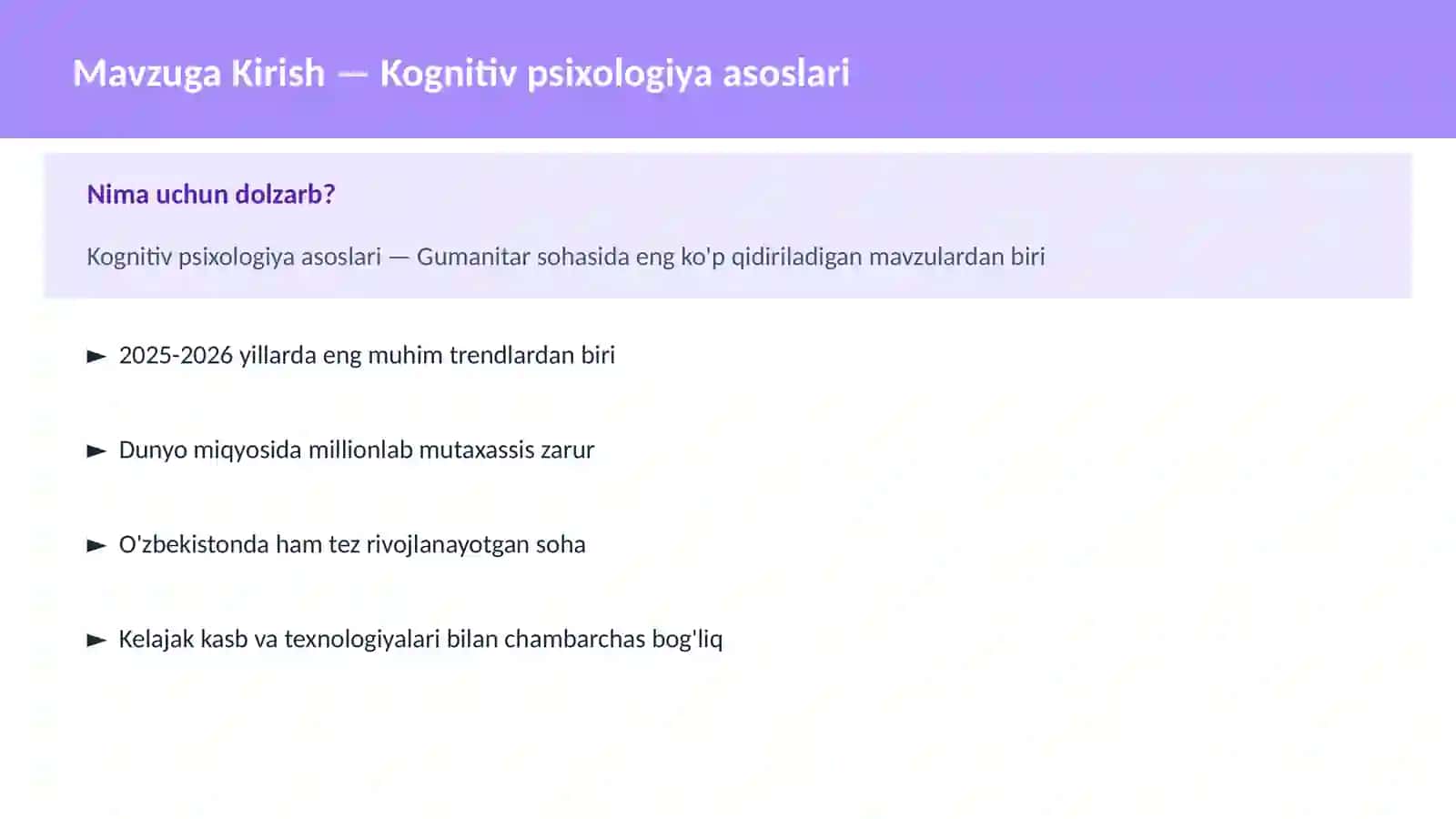 Kognitiv psixologiya asoslari 2