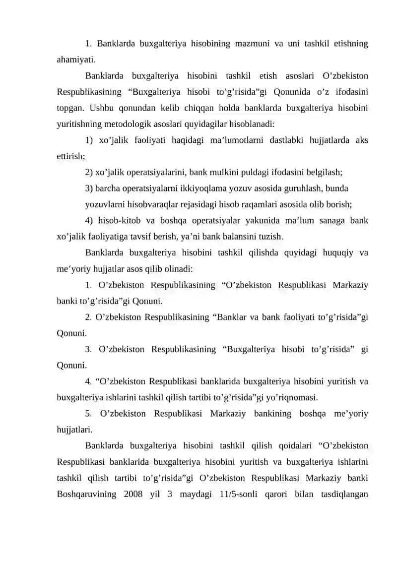 Bank balansi va uning tuzilishi 2