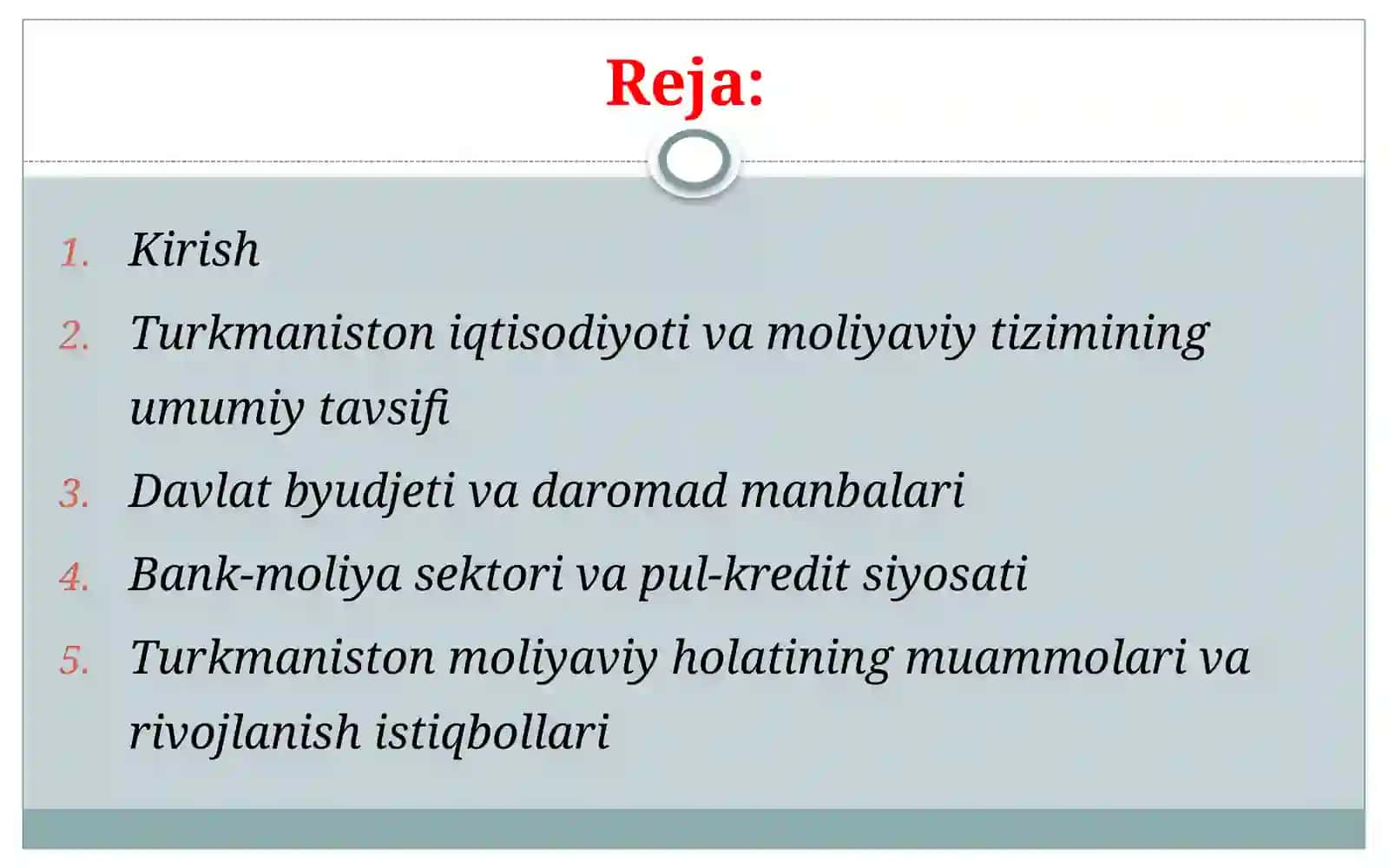 Turkmaniston moliyaviy holati 2