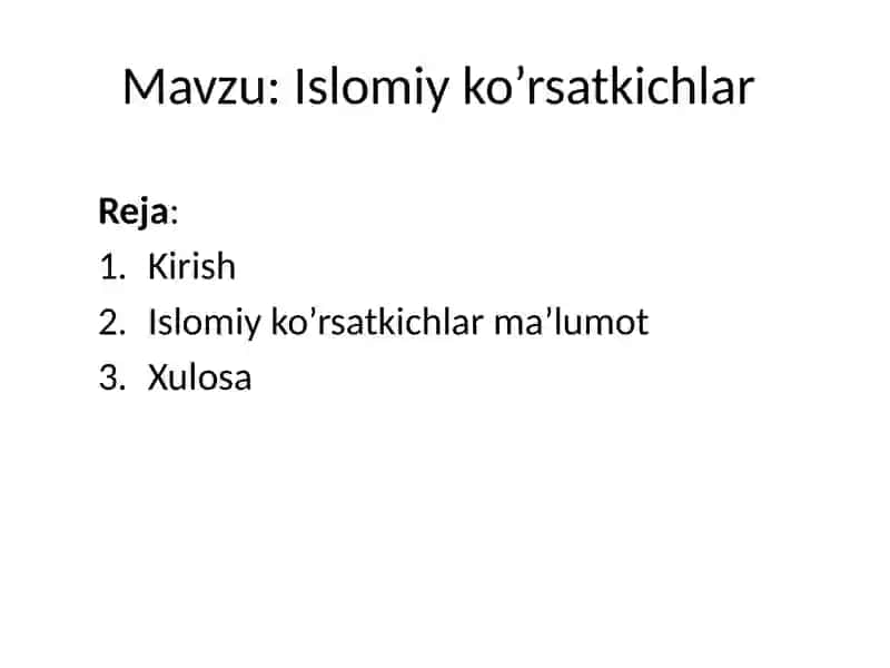 Islomiy ko'rsatkichlar 2