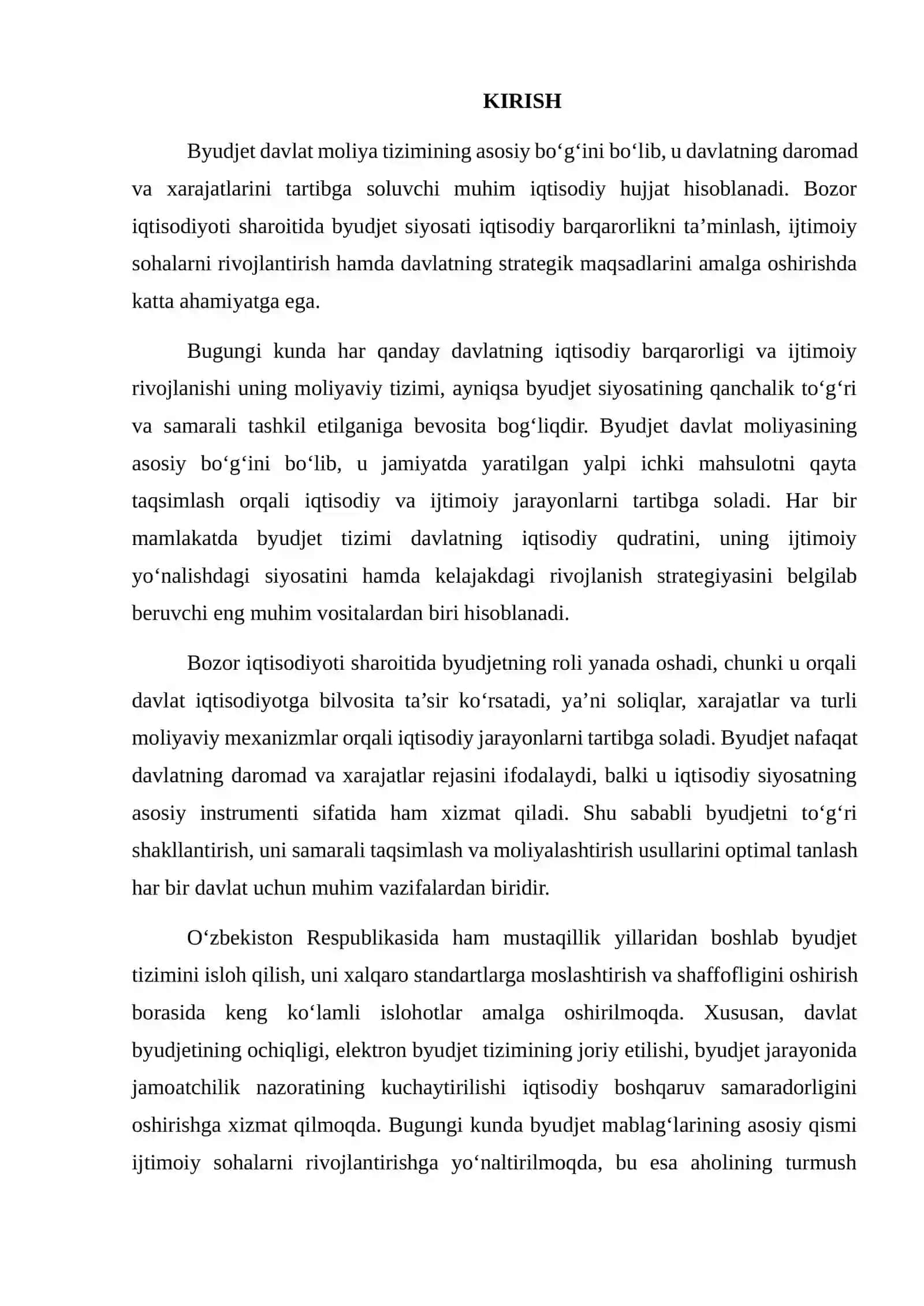 BYUDJET TASNIFI VA UNI MOLIYALASHTIRISH USULLARI 2