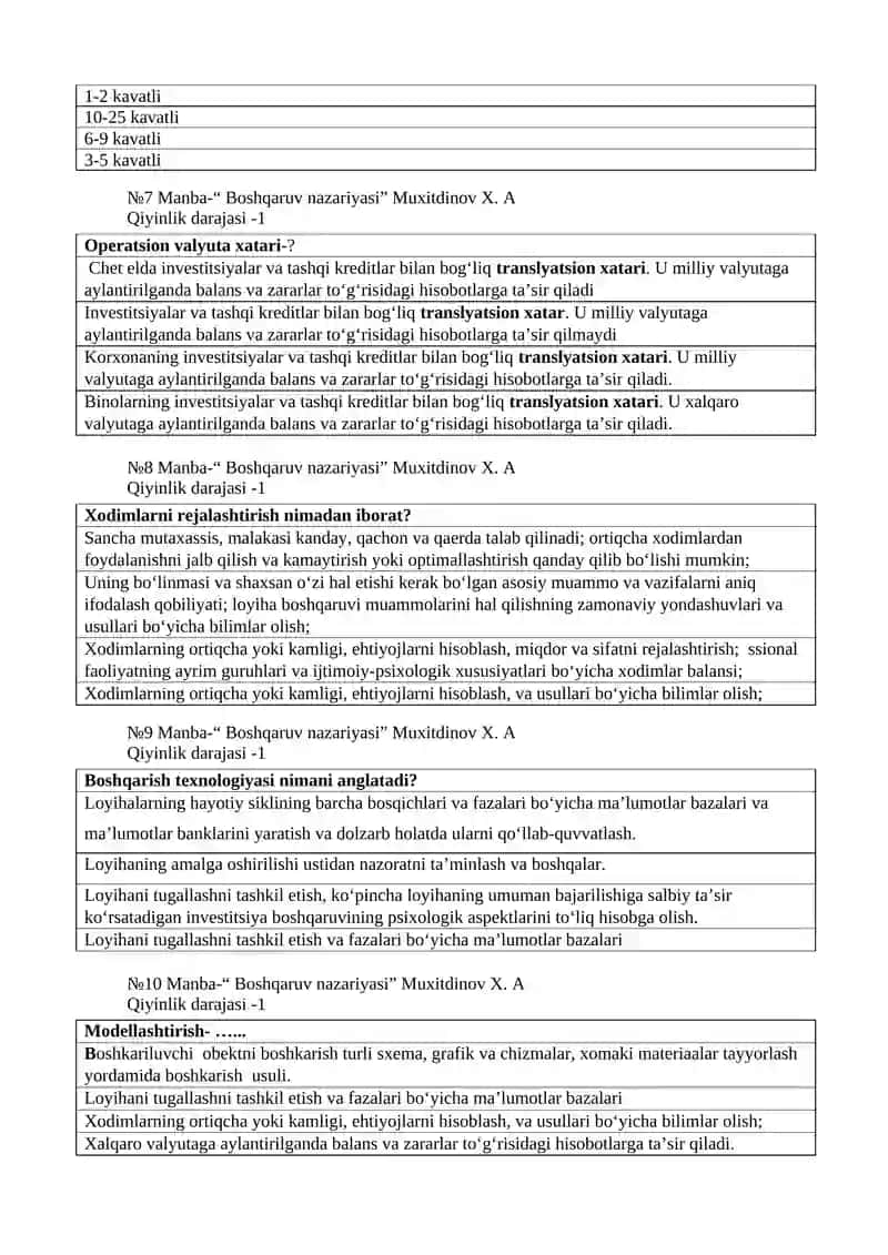 Loyiha xarajatlarini boshqarish jarayoni 2