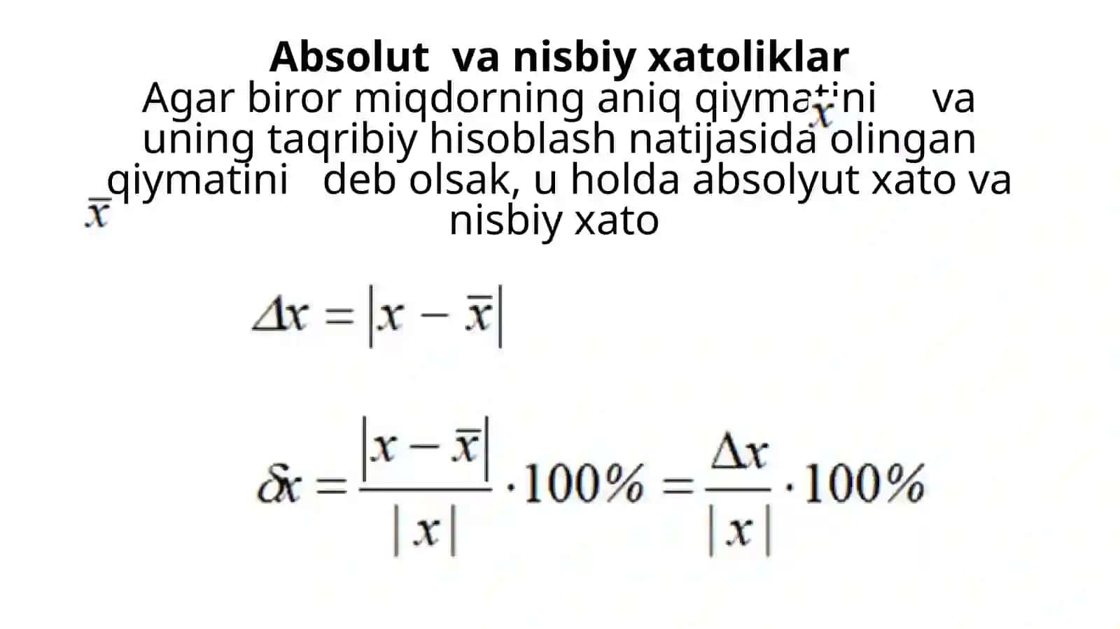 Xatoliklar arifmetikasi 2