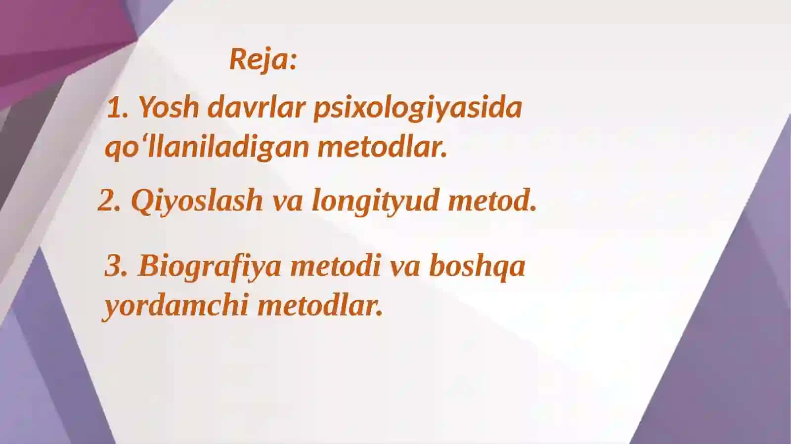 Yoshdavrlar psixologiyasi 2