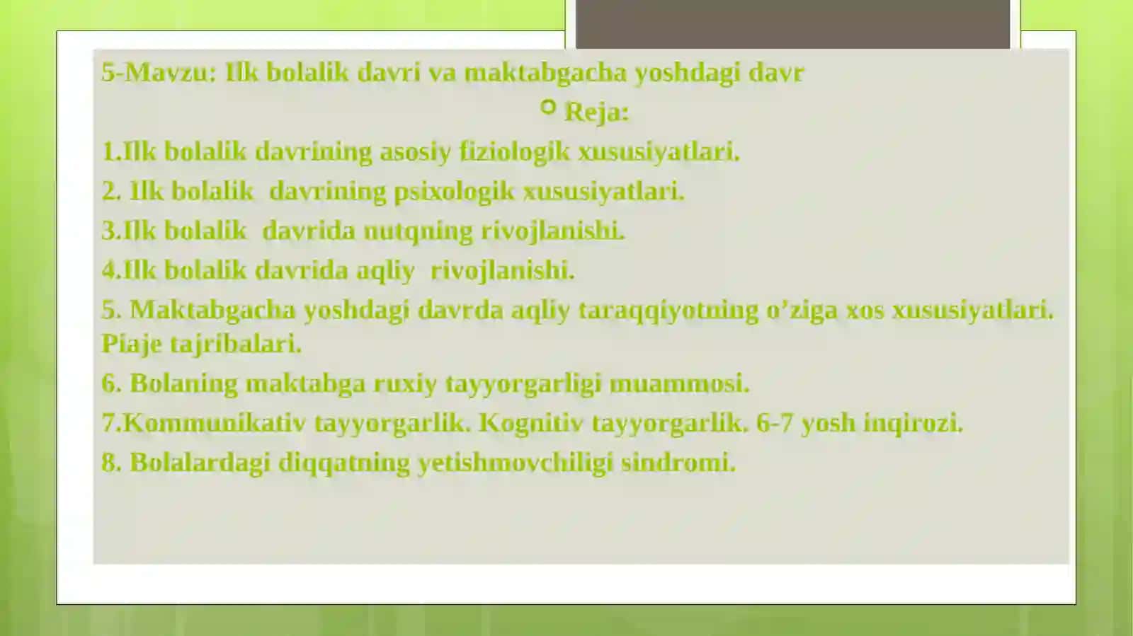 RIVOJLANISH PSIXOLOGIYASIPEDAGOGIKA PSIXOLOGIYA 2