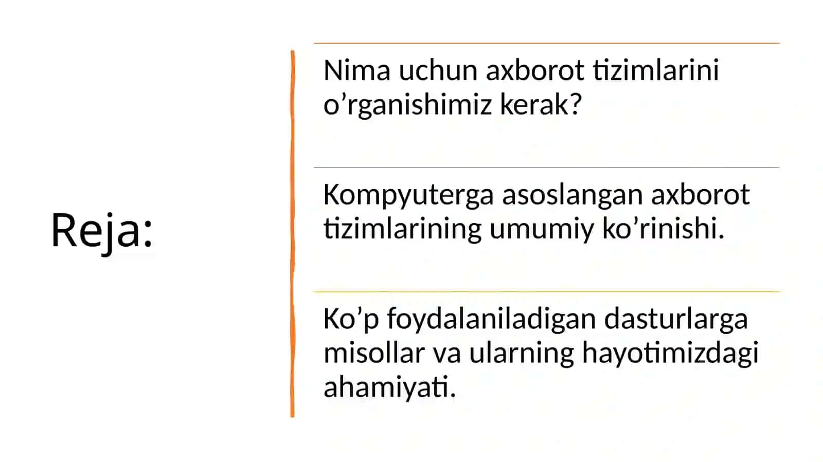 Axborot Tizimlari faniga kirish 2