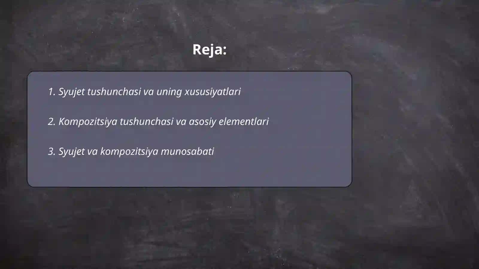 Syujet va kompozitsiya. Konflikt 2