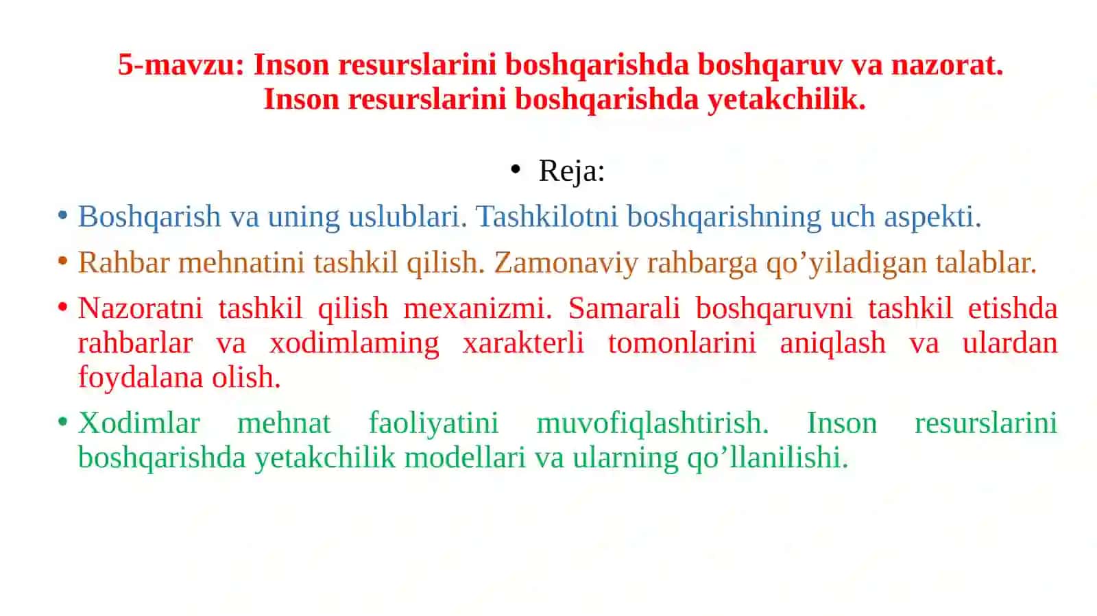 "Inson resurslarini boshqarish" 2