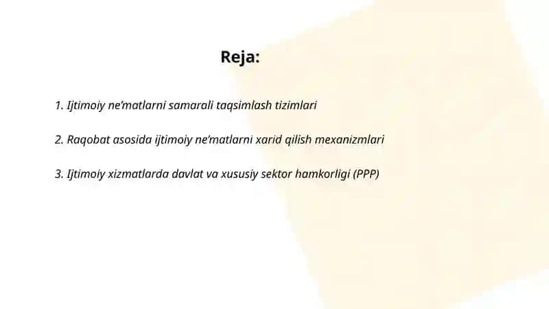 Ijtimoiy ne’matlarni samarali taqsimlash tizimlari 2