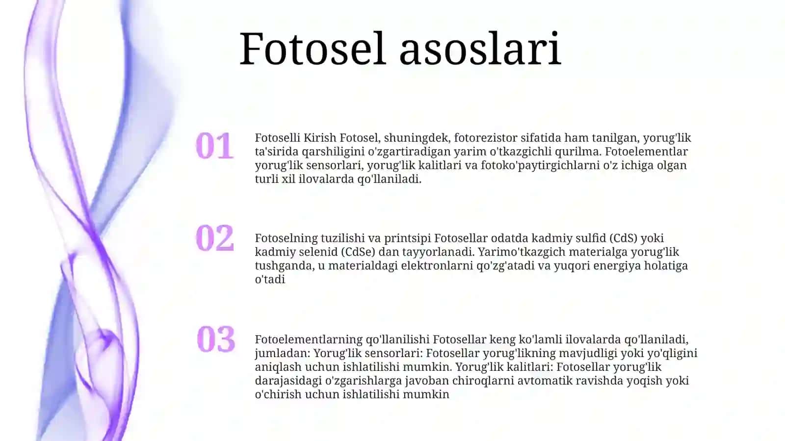Fotoelementlar VaUlarningQoʻLlanilishi 2
