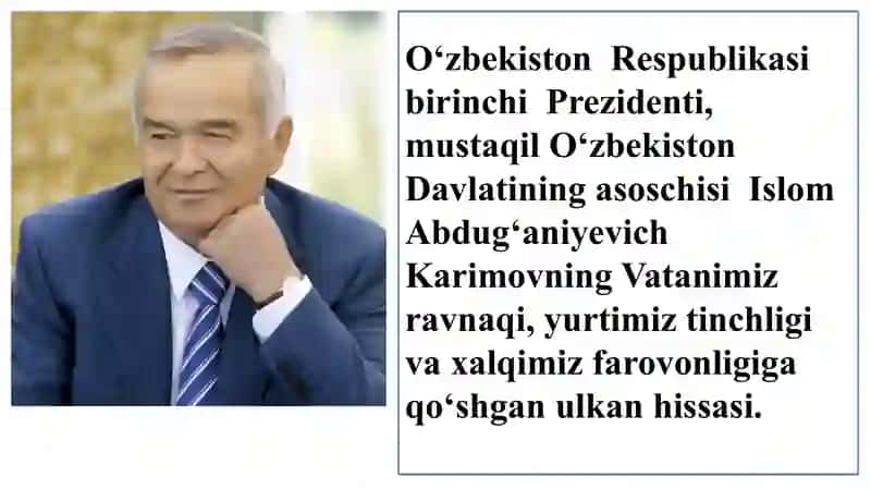 O’zbekiston Respublikasi birinchi prezidenti Islom Karimov hayoti 2