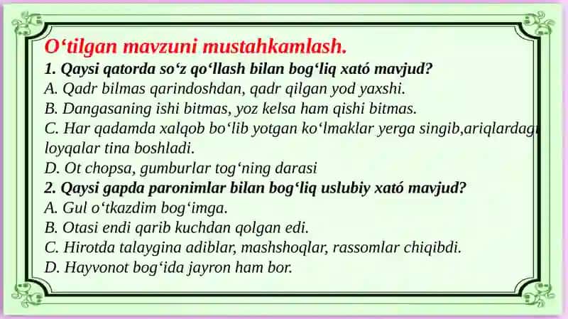 Sintaktik uslubiyat 2