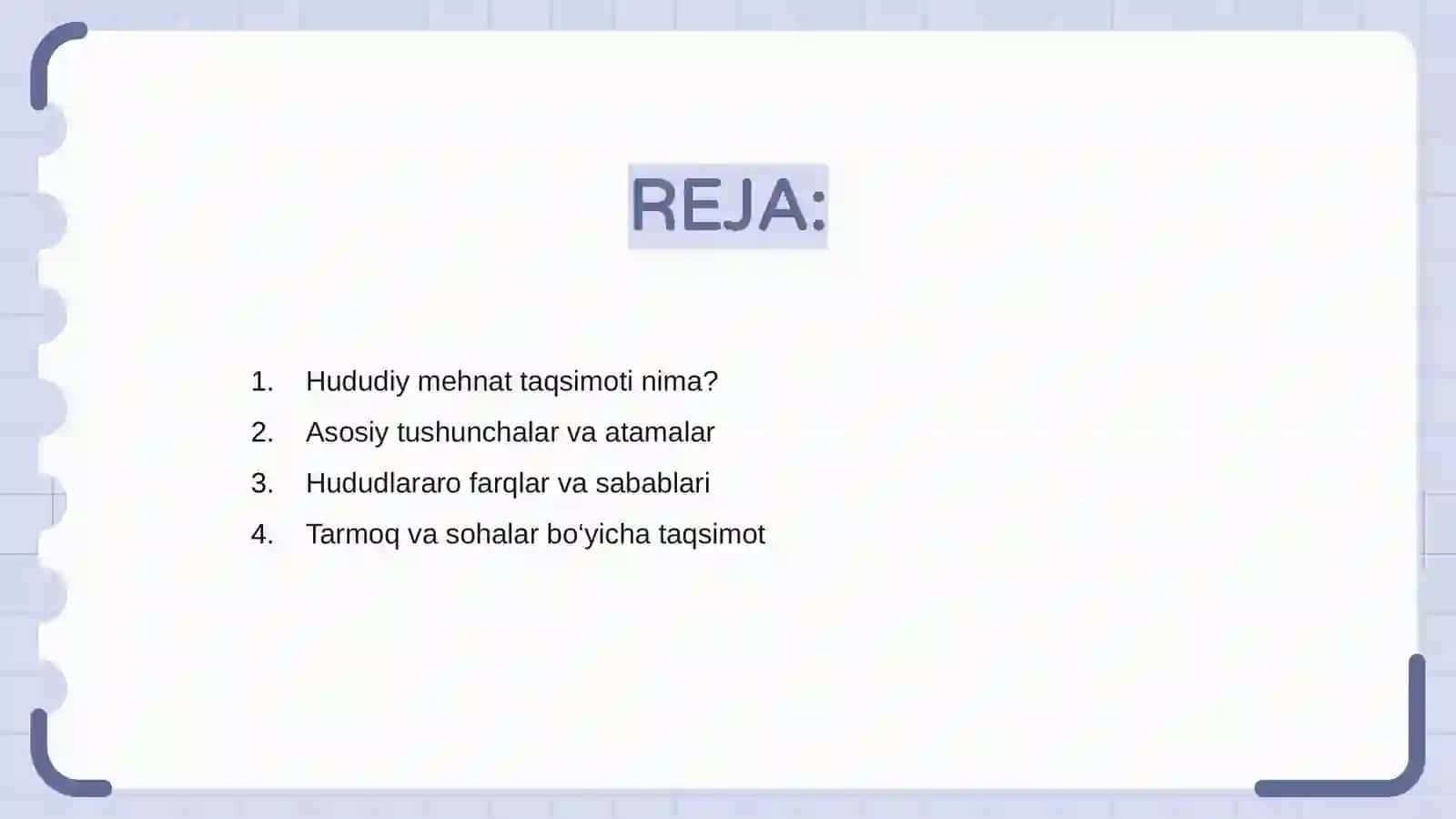 Hududiy Mehnat taqsimoti 2