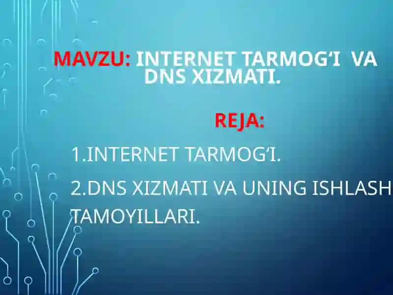 Internettarmog‘I va DNS xizmati 2
