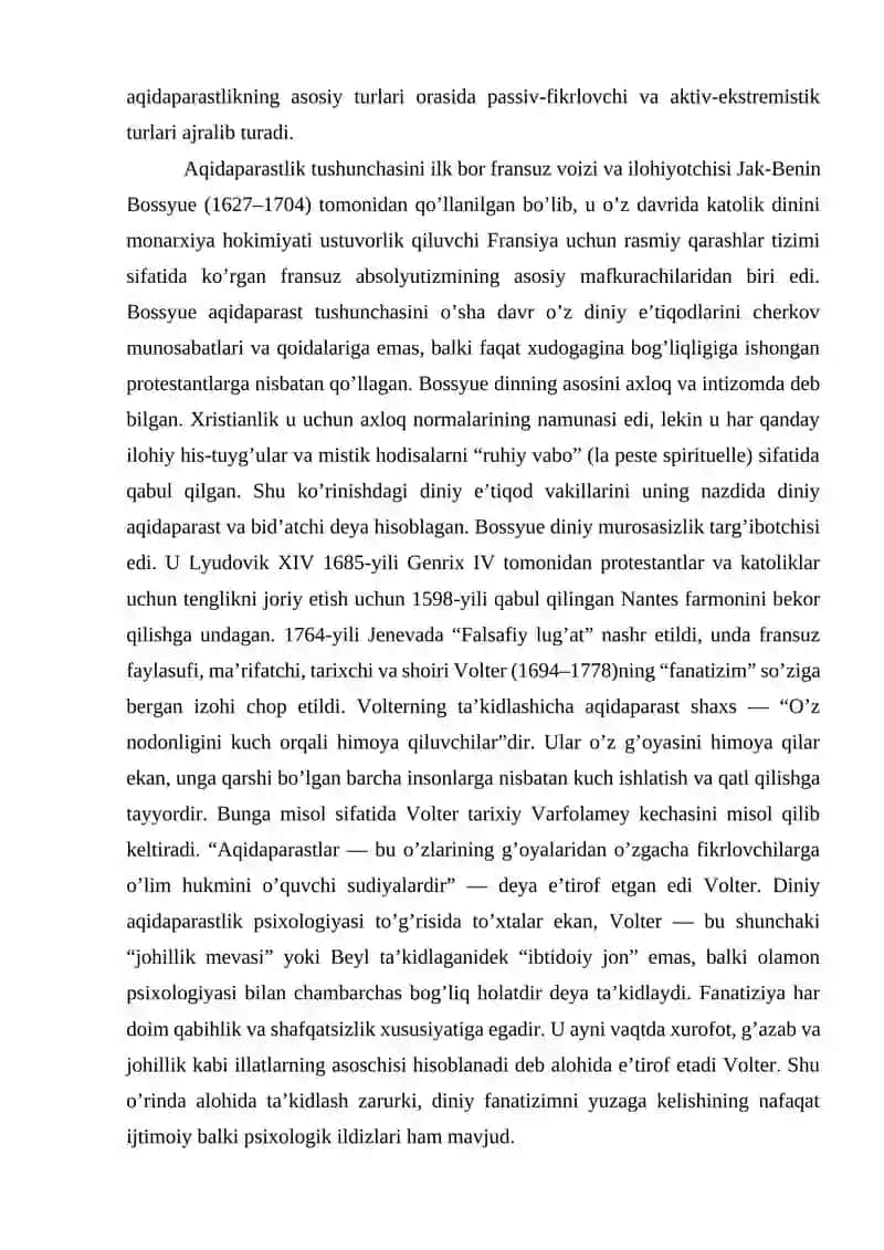 Diniy Fanatizmning Asoslari va Manbalari 2