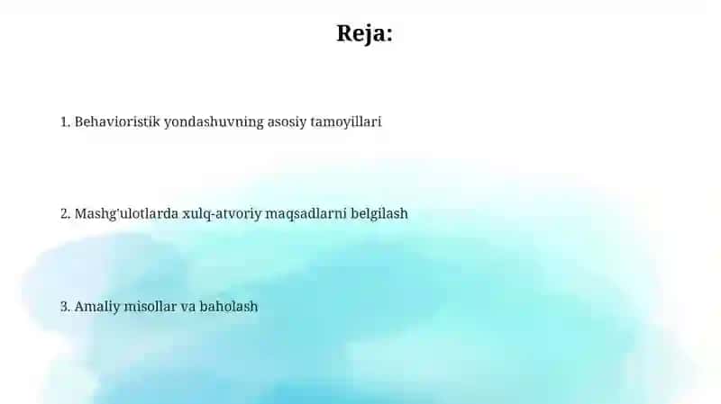 Behavioristik yondashuv 2