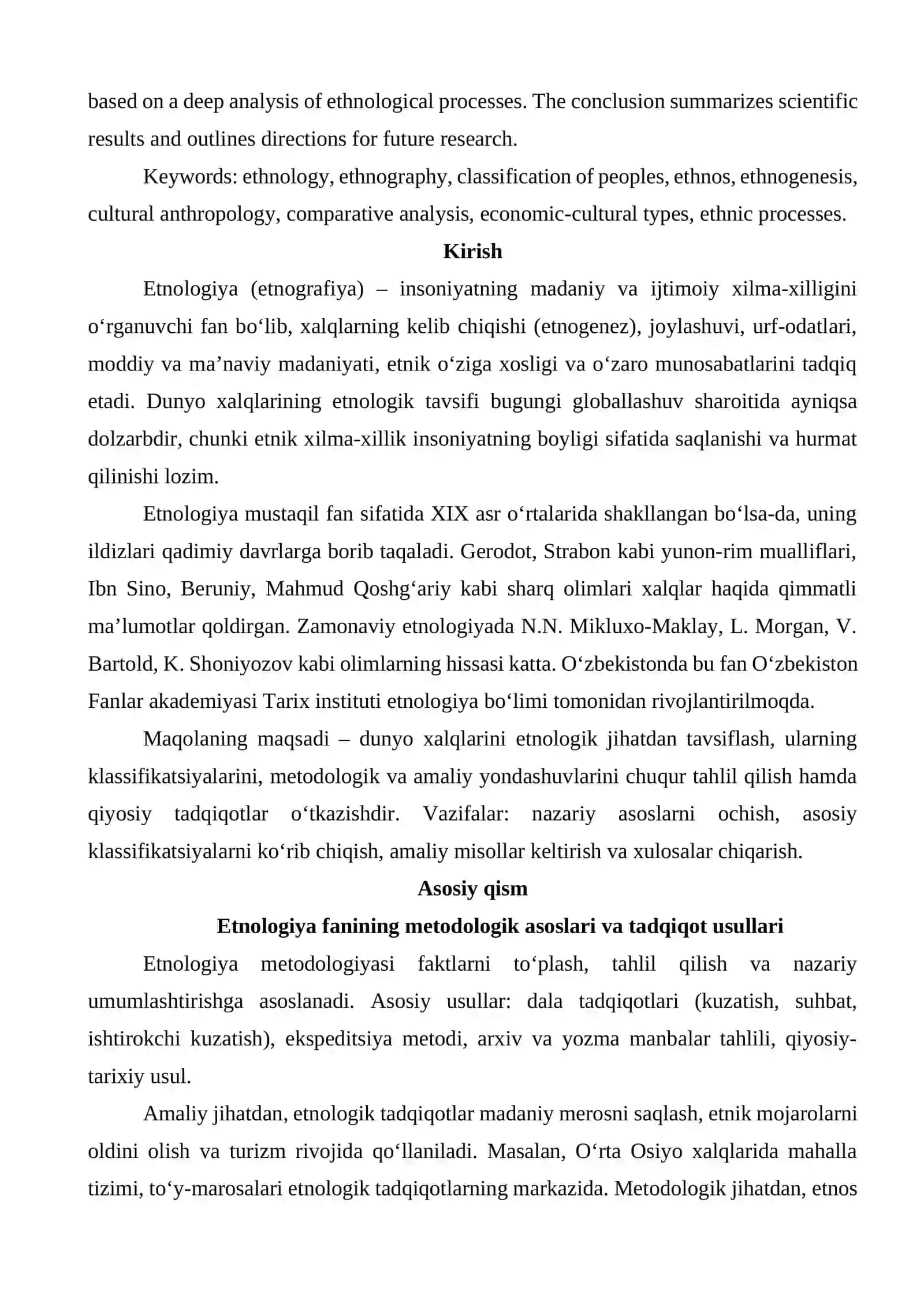 Dunyo xalqlarining etnologik tavsifi 2
