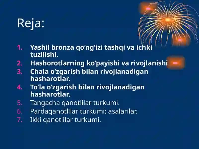 Hashorotlarning ko'payishi va rivojlanishi 2