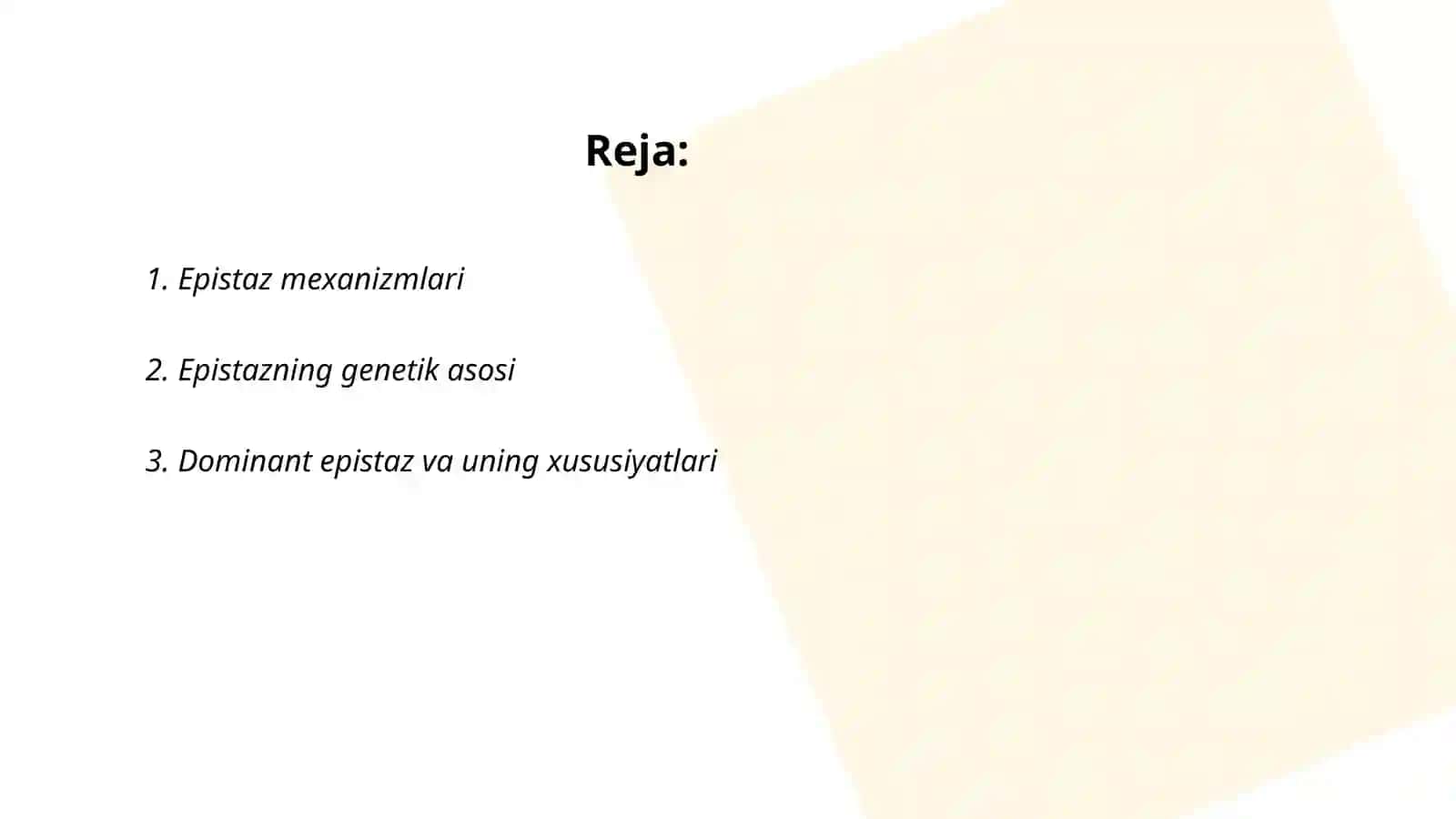 Epistaz.Uning dominant va restsissiv xili 2