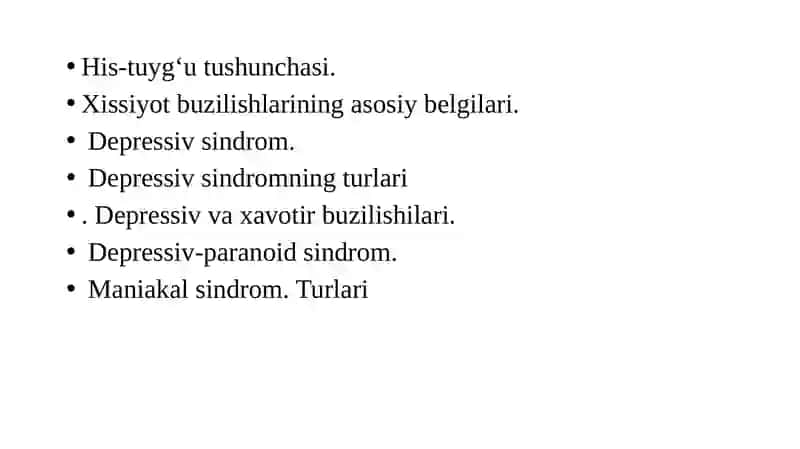 Affektiv faoliyatpatologiyasi 2