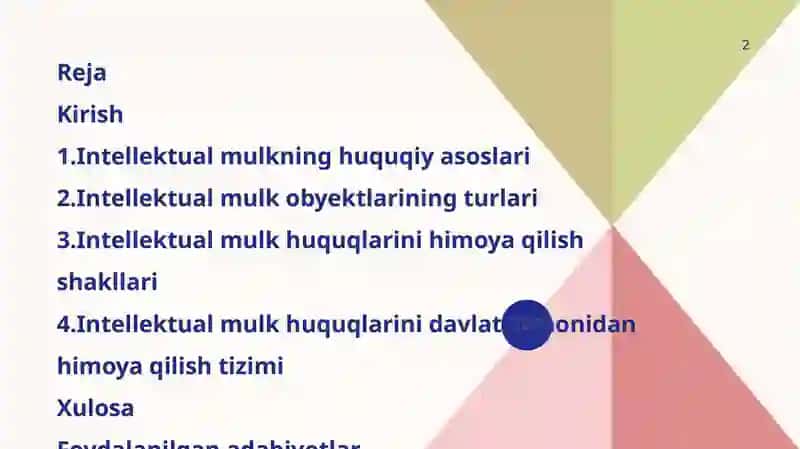 Intellektual mulk huquqi 2