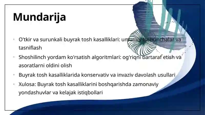 O'tkir va Surunkali Buyrak Tosh Kasalliklari 2
